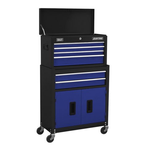 Sealey American PRO® Topchest & Rollcab Combination 6 Drawer - Blue