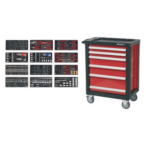 Sealey Premier™ Rollcab 6 Drawer with 298pc Tool Kit