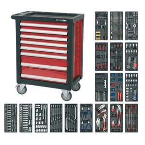 Sealey Premier™ Rollcab 8 Drawer with 707pc Tool Kit