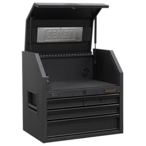 Sealey Superline PRO® Black Edition Topchest with 4 Soft Close Drawers & Power Strip 660mm