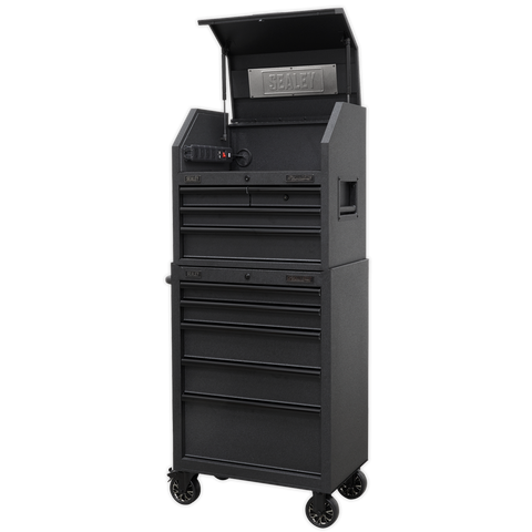Sealey Superline PRO® Black Edition Tool Chest Combination with 9 Soft Close Drawers & Power Strip