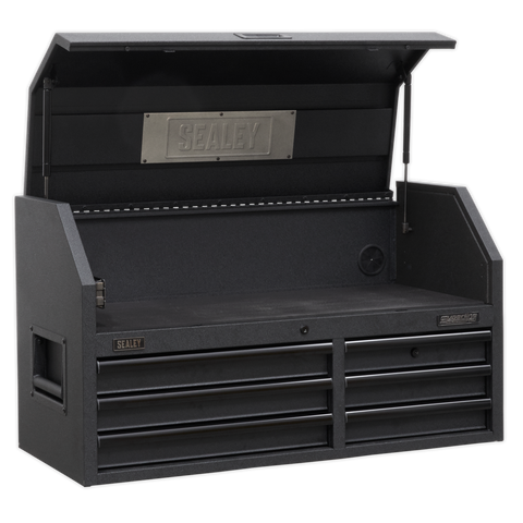 Sealey Superline PRO® Black Edition Topchest with 6 Soft Close Drawers & Power Strip 1030mm