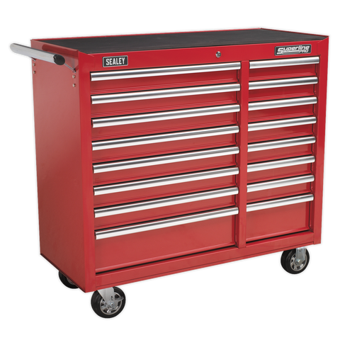 Sealey Superline PRO® Heavy-Duty Rollcab 16 Drawer - Red