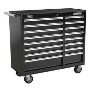 Sealey Superline PRO® Heavy-Duty Rollcab 16 Drawer - Black