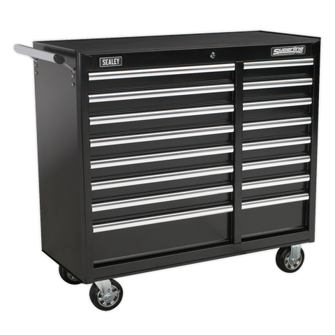 Sealey Superline PRO® Heavy-Duty Rollcab 16 Drawer - Black