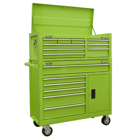 Sealey American PRO® Topchest & Rollcab Combination 15 Drawer - Green