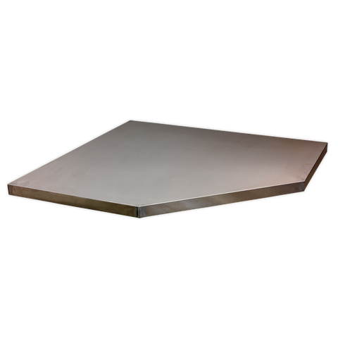 Sealey Superline PRO® Stainless Steel Worktop for Modular Corner Cabinet 865mm
