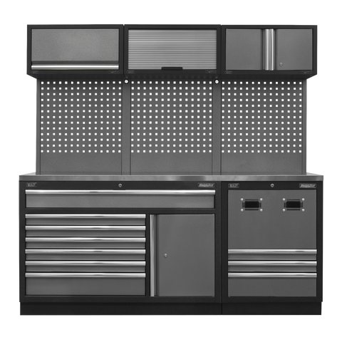 Sealey Superline PRO® Modular Storage System Combo with Stainless Steel Worktop