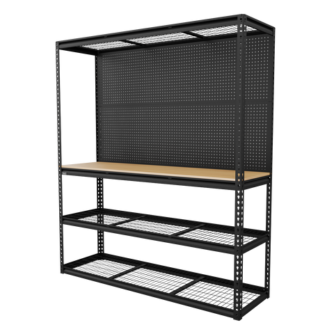 Sealey Heavy-Duty Modular Workbench with Racking & Pegboard 1820mm 300kg Capacity Per Level