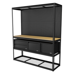 Sealey Heavy-Duty Modular Workbench & Racking Kit with 3 Storage Units