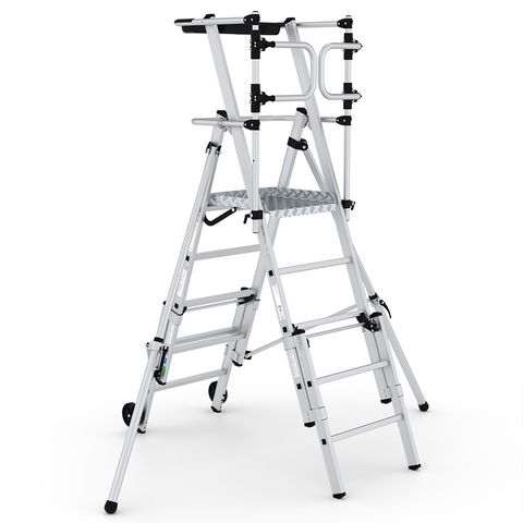 Climb-It Folding Telescopic Large Platform Step with Safety Gates