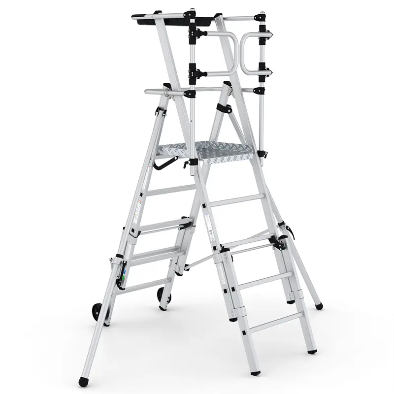 Climb-It Folding Telescopic Large Platform Step with Safety Gates