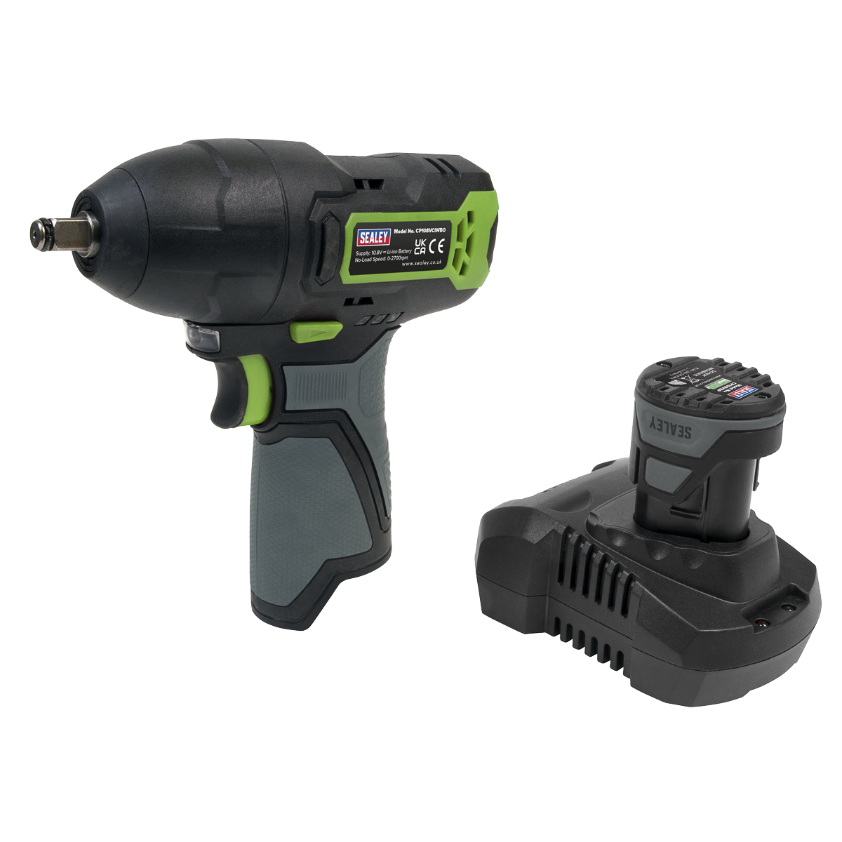Sealey SV10.8 Series 3/8"Sq Drive Cordless Impact Wrench Kit 10.8V 2Ah Sealey 