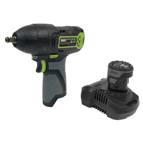 Sealey SV10.8 Series 3/8"Sq Drive Cordless Impact Wrench Kit 10.8V 2Ah