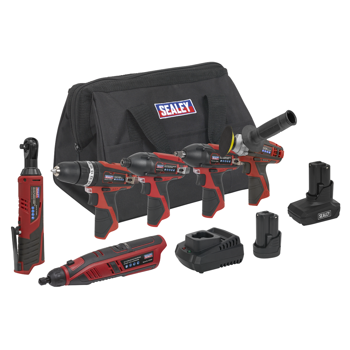 Sealey 6 x SV12 Series Cordless Power Tool Combo Kit 12V - 2 Batteries Sealey 
