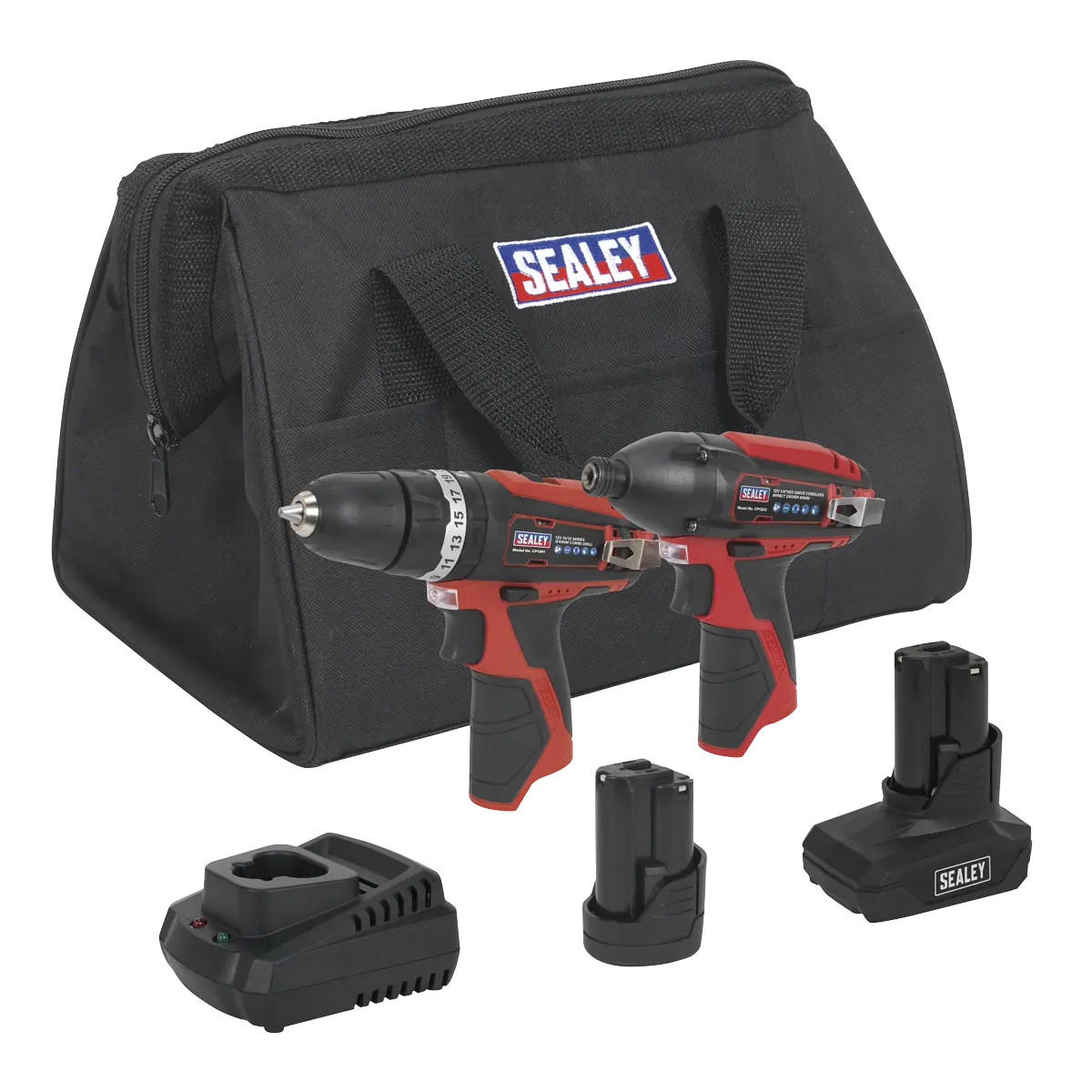 Sealey 2 x SV12 Series Cordless Power Tool Combo Kit 12V - 2 Batteries Sealey 