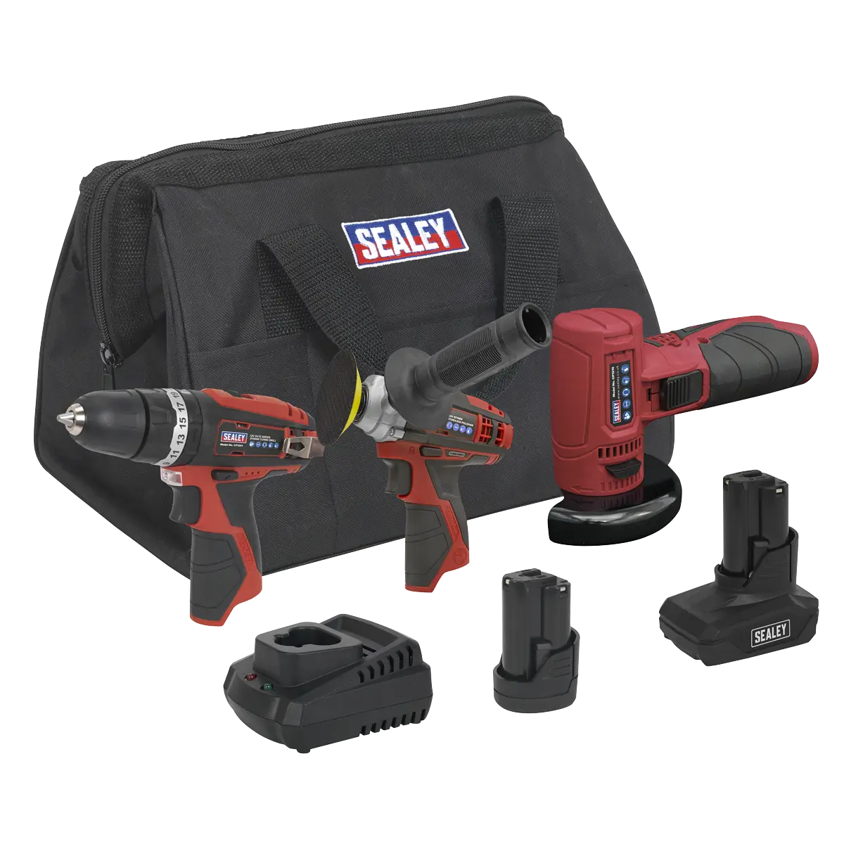 Sealey 3 x SV12 Series Cordless Power Tool Combo Kit 12V - 2 Batteries Sealey 
