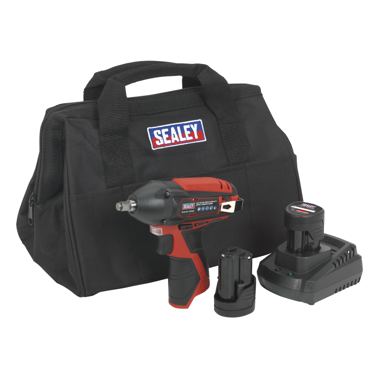 Sealey SV12 Series 3/8"Sq Drive Cordless Impact Wrench Kit 12V 1.5Ah - 2 Batteries Sealey 