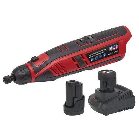 Sealey SV12 Series Cordless Multipurpose Rotary Tool & Engraver Kit 49pc 12V - 2 Batteries