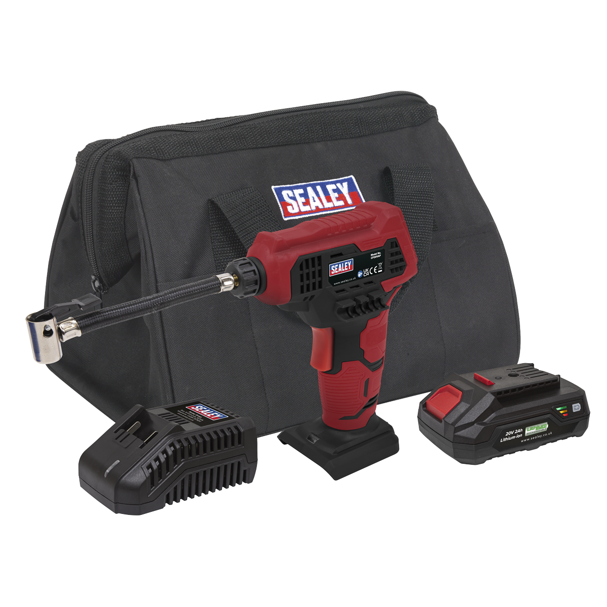 Sealey SV20 Series Cordless Air Pump Kit 20V 2Ah Sealey 