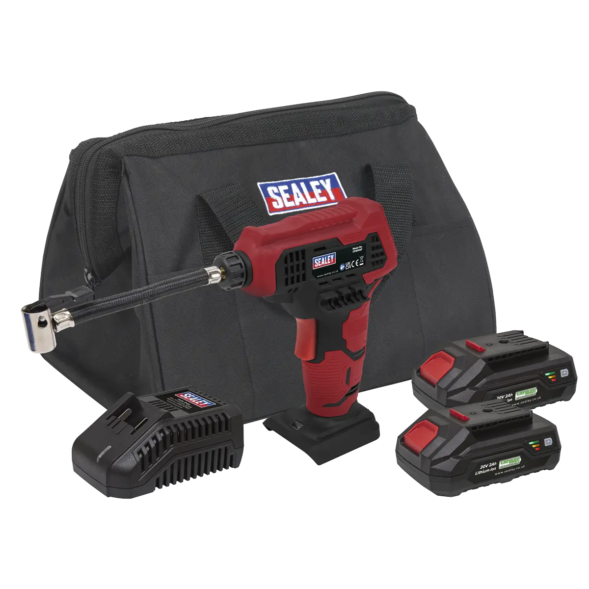 Sealey SV20 Series Cordless Air Pump Kit 20V 2Ah - 2 Batteries Sealey 
