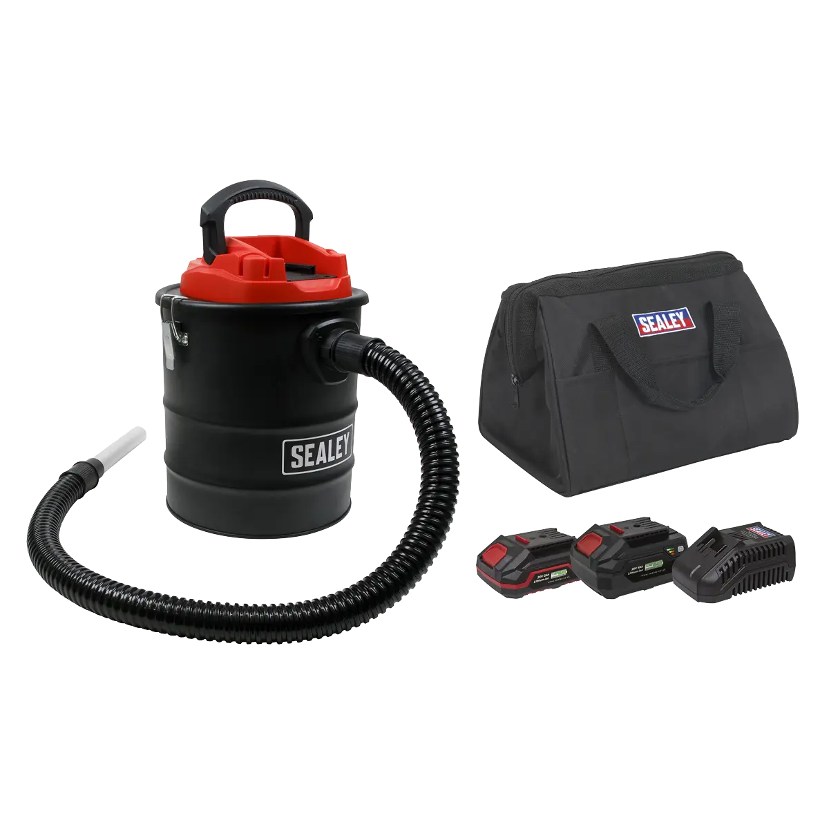 Sealey SV20 Series 15L Cordless Handheld Ash Vacuum Cleaner Kit 20V Kit - 2 Batteries Sealey 