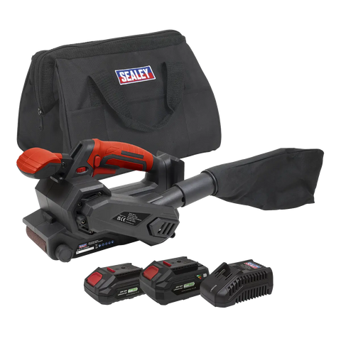 Sealey SV20 Series 76mm Cordless Belt Sander Kit 20V - 2 Batteries