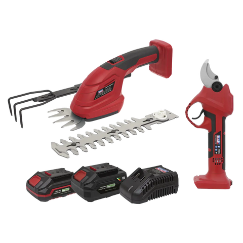 Sealey 2 x SV20 Series Cordless Gardening/Pruning Combo Kit 20V - 2 Batteries