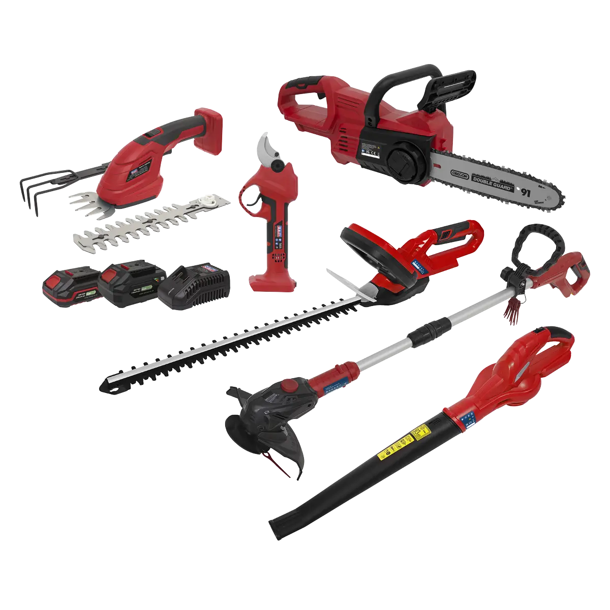 Sealey 6 x SV20 Series Garden Maintenance Combo Kit 20V - 2 Batteries Sealey 