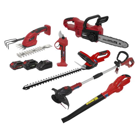 Sealey 6 x SV20 Series Garden Maintenance Combo Kit 20V - 2 Batteries