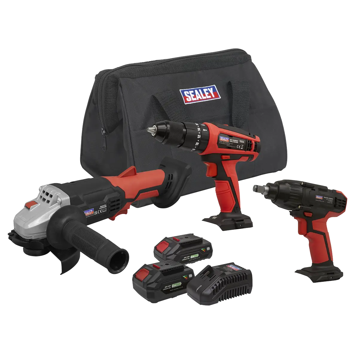 Sealey 3 x SV20 Series Cordless Tool Combo Kit 20V - 2 Batteries Sealey 