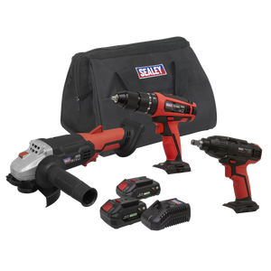 Sealey 3 x SV20 Series Cordless Tool Combo Kit 20V - 2 Batteries