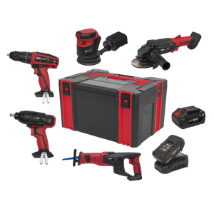 Sealey 5 x SV20 Series Cordless Tool Combo Kit 20V - 2 Batteries