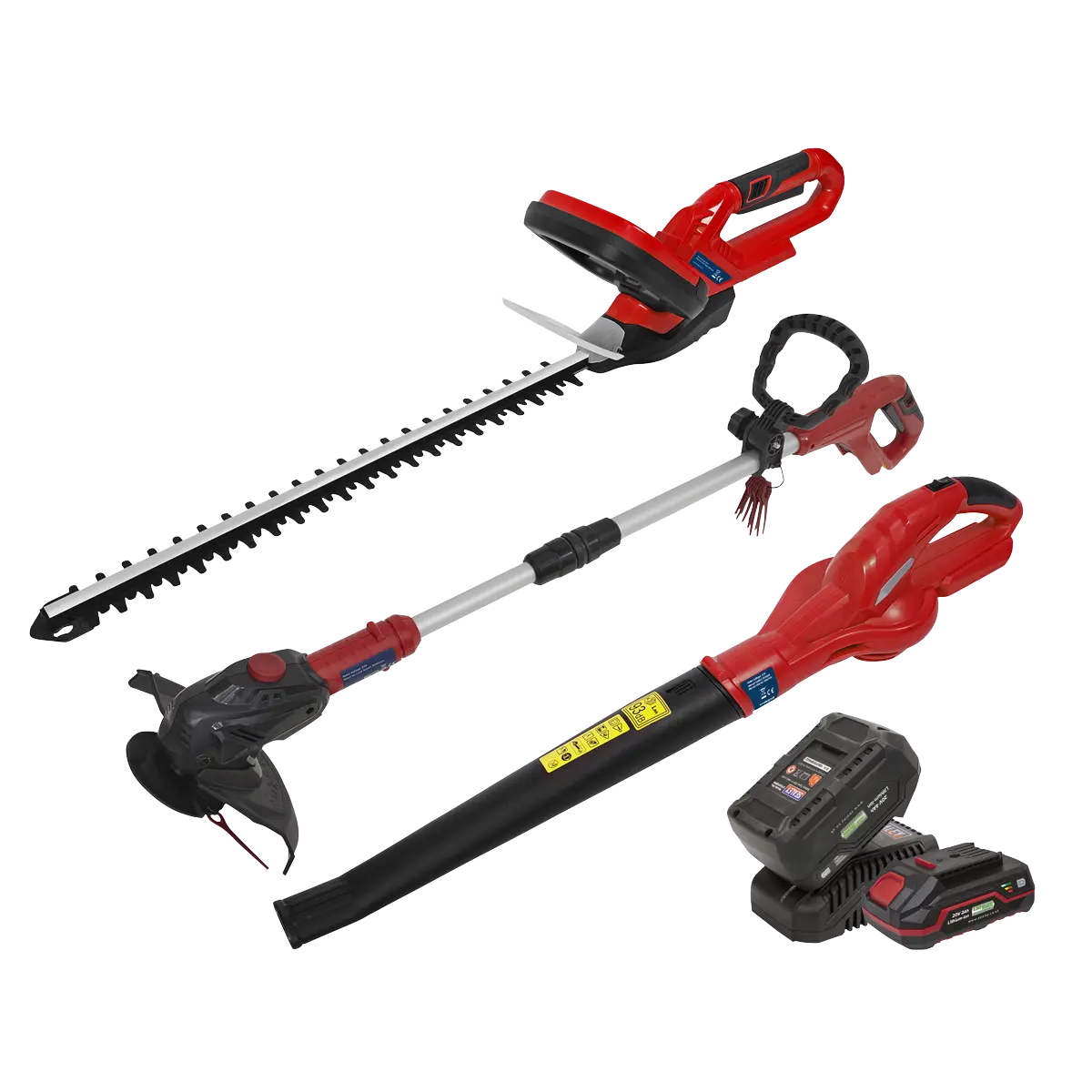 Sealey 3 x SV20 Series Garden Power Tool Kit 20V - 2 Batteries Sealey 
