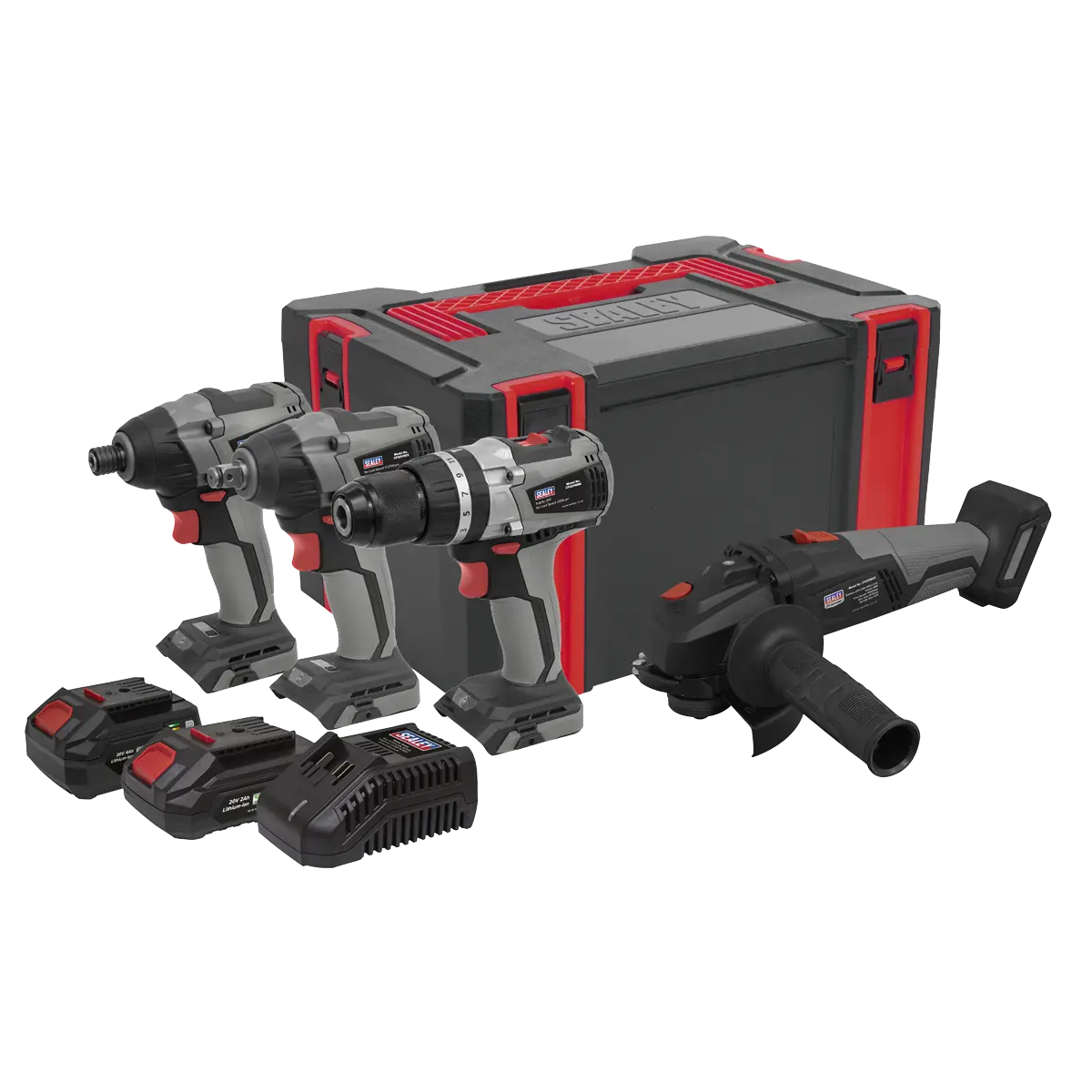 Sealey Premier 4 x SV20 Series Brushless Tool Combo Kit 20V - 2 Batteries Sealey 