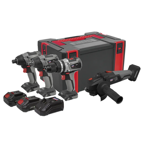 Sealey Premier 4 x SV20 Series Brushless Tool Combo Kit 20V - 2 Batteries