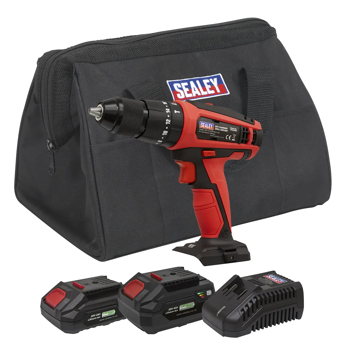 Sealey SV20 Series 13mm Cordless Combi Drill Kit 20V - 2 Batteries Sealey 