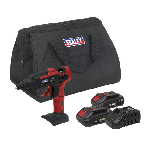 Sealey SV20 Series Cordless Glue Gun Kit 20V 2Ah