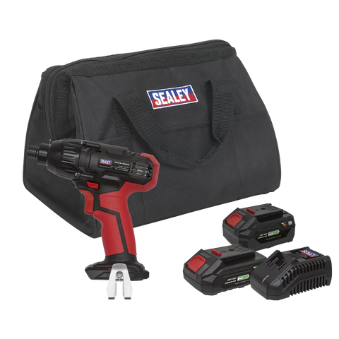 Sealey SV20 Series 1/4"Hex Drive Cordless Impact Driver 20V - 2 Batteries