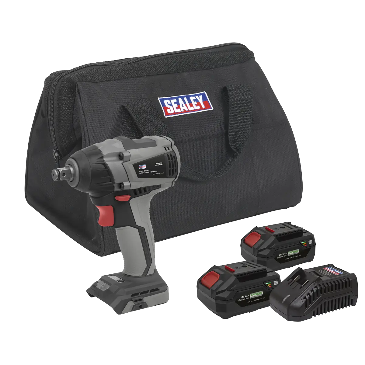 Sealey SV20 Series 1/2"Sq Drive Impact Wrench Kit 20V 4Ah - 2 Batteries Sealey 
