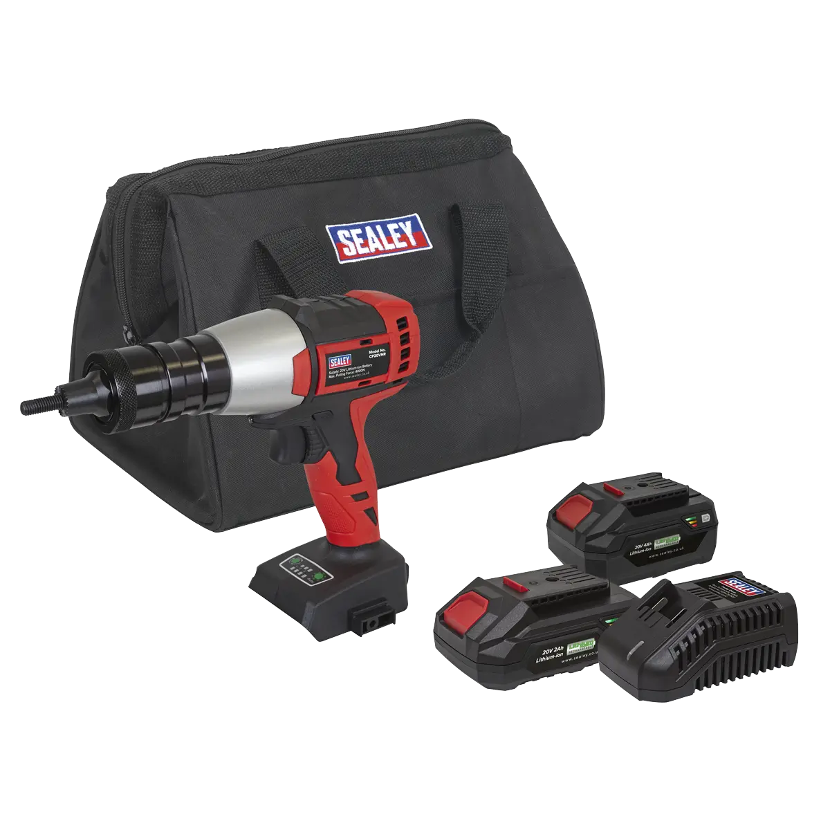 Sealey SV20 Series Brushless Cordless Nut Riveter 20V - 2 Batteries Sealey 