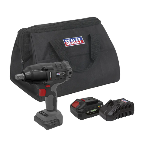 Sealey Premier SV20 Series 1/2"Sq Drive Brushless Cordless Impact Wrench Kit 20V 4Ah