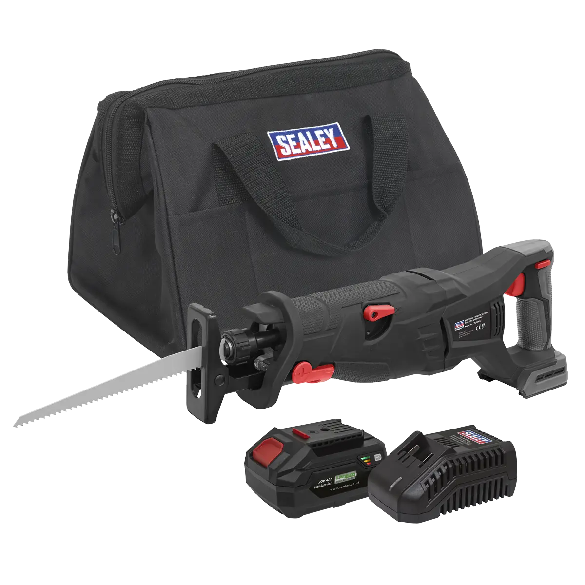 Sealey Premier SV20 Series Brushless Cordless Reciprocating Saw 20V 4Ah Kit Sealey 