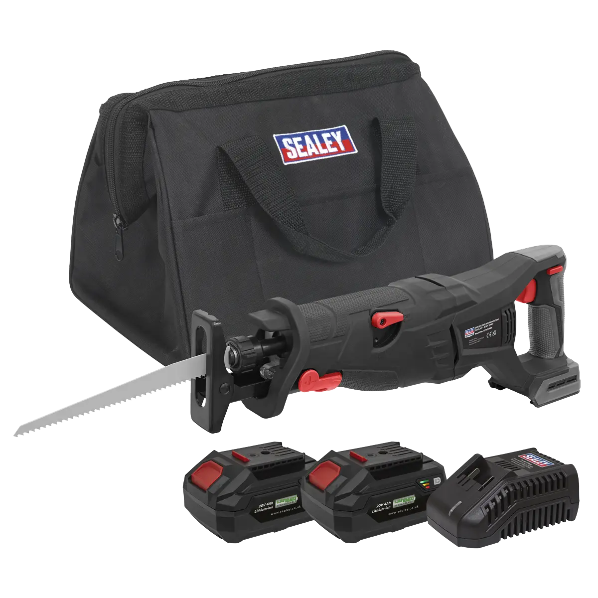 Sealey Premier SV20 Series Brushless Cordless Reciprocating Saw 20V 4Ah Kit - 2 Batteries Sealey 