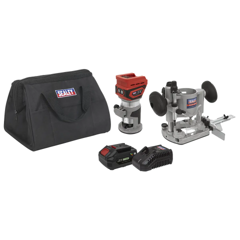 Sealey SV20 Series Cordless Trimming Router Kit 20V 4Ah