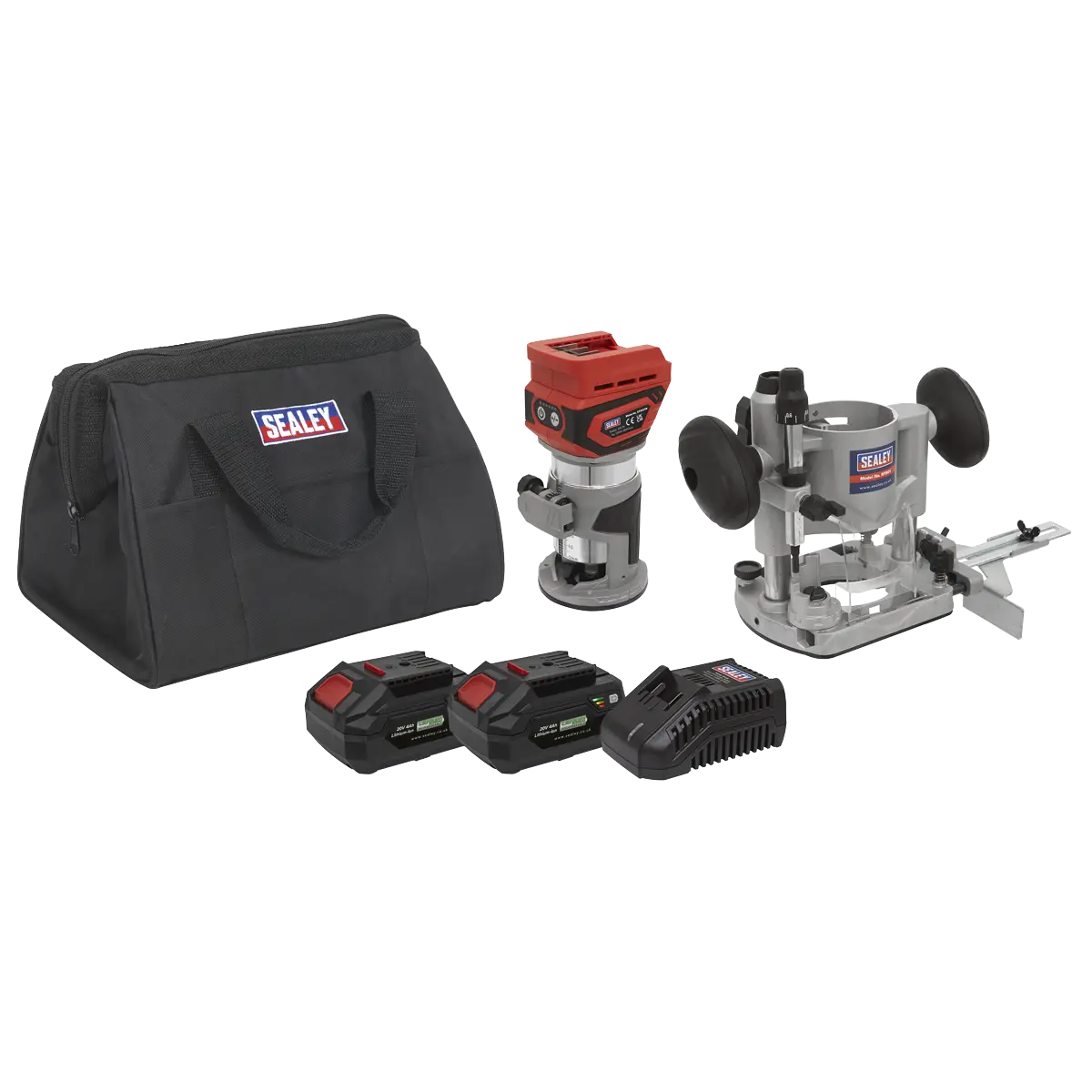 Sealey SV20 Series Cordless Trimming Router Kit 20V 4Ah - 2 Batteries Sealey 