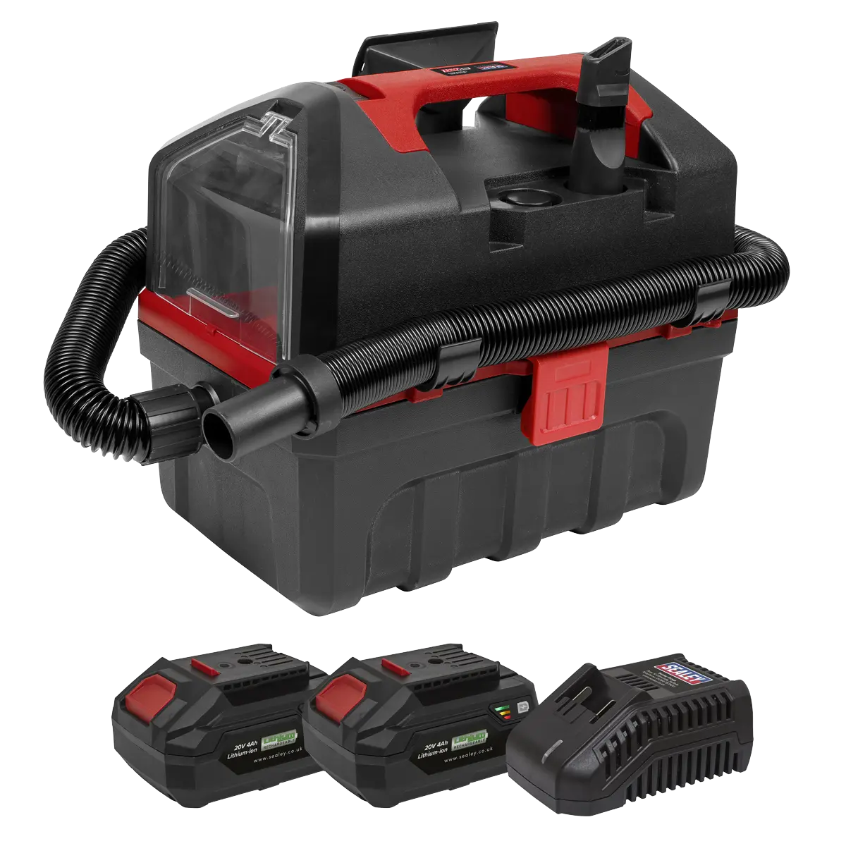 Sealey SV20 Series 10L Cordless Wet & Dry Vacuum Kit 20V 4Ah - 2 Batteries Sealey 
