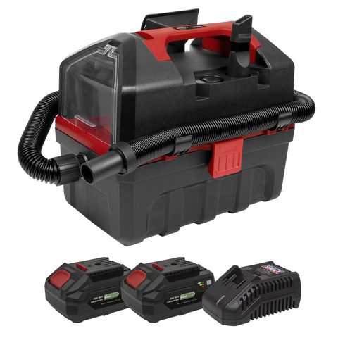 Sealey SV20 Series 10L Cordless Wet & Dry Vacuum Kit 20V 4Ah - 2 Batteries