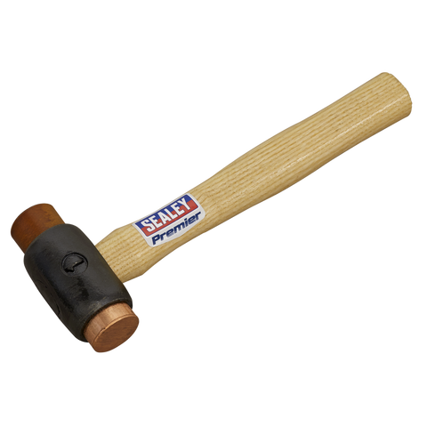 Sealey Premier Copper/Rawhide Faced Hammer with Hickory Shaft