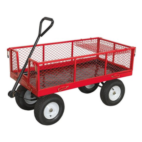 Sealey Platform Truck with Sides Pneumatic Tyres 450kg